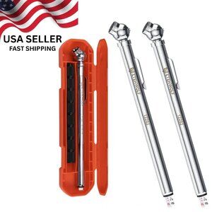 2 PC! Tire Pressure Gauge ETENWOLF 10-50PSI, 20-120PSI with 16 Tire Caps